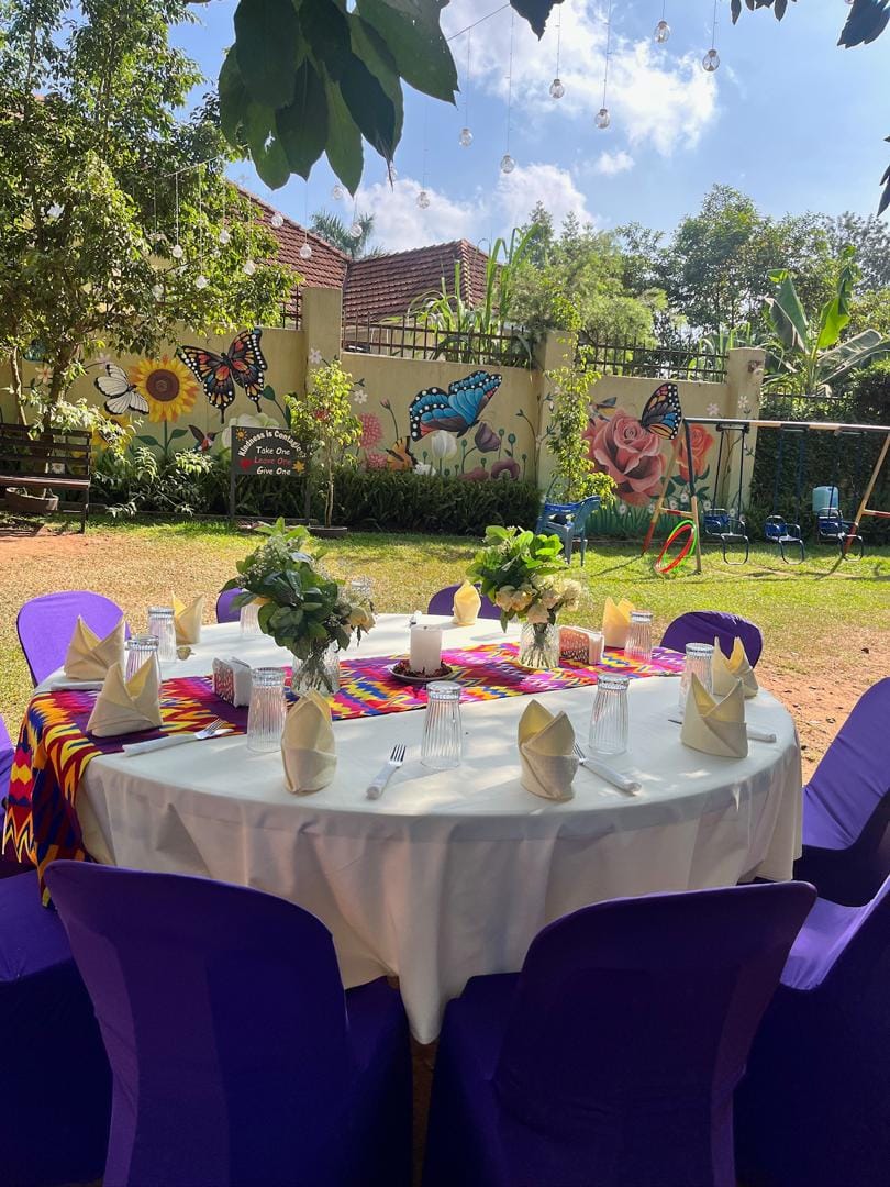 The KaraSpace garden set for a celebration